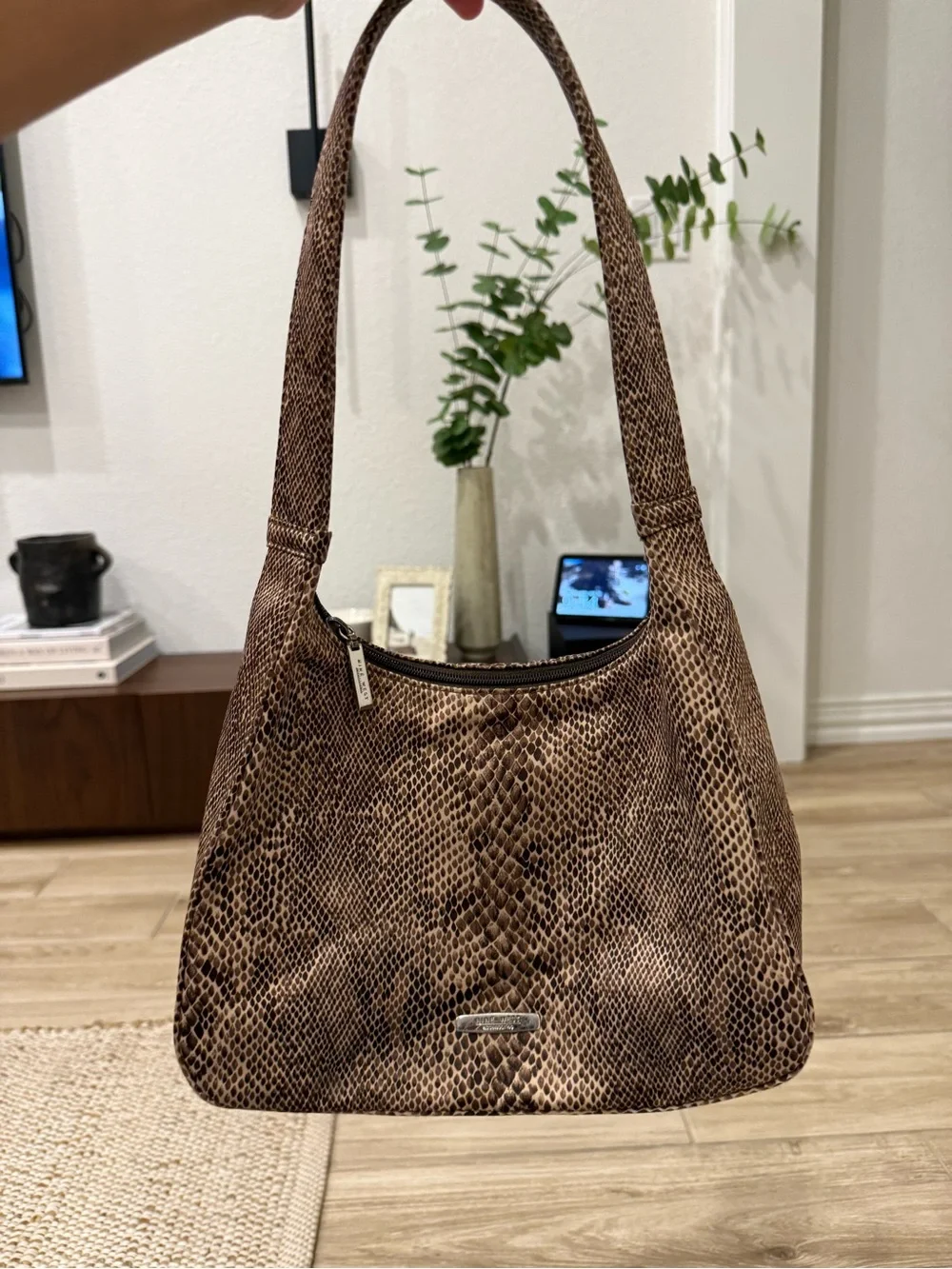 Vintage Y2K Nine West Snakeskin Print Shoulder Bag